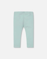 Flat Back Rib Capri Legging Pale Teal | Deux par Deux | Jenni Kidz