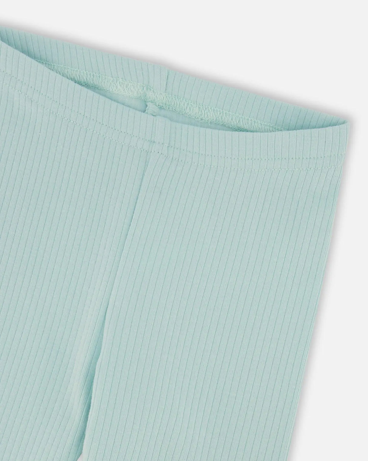 Flat Back Rib Capri Legging Pale Teal | Deux par Deux | Jenni Kidz