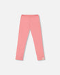 Flat Back Rib Leggings Coral Pink | Deux par Deux | Jenni Kidz