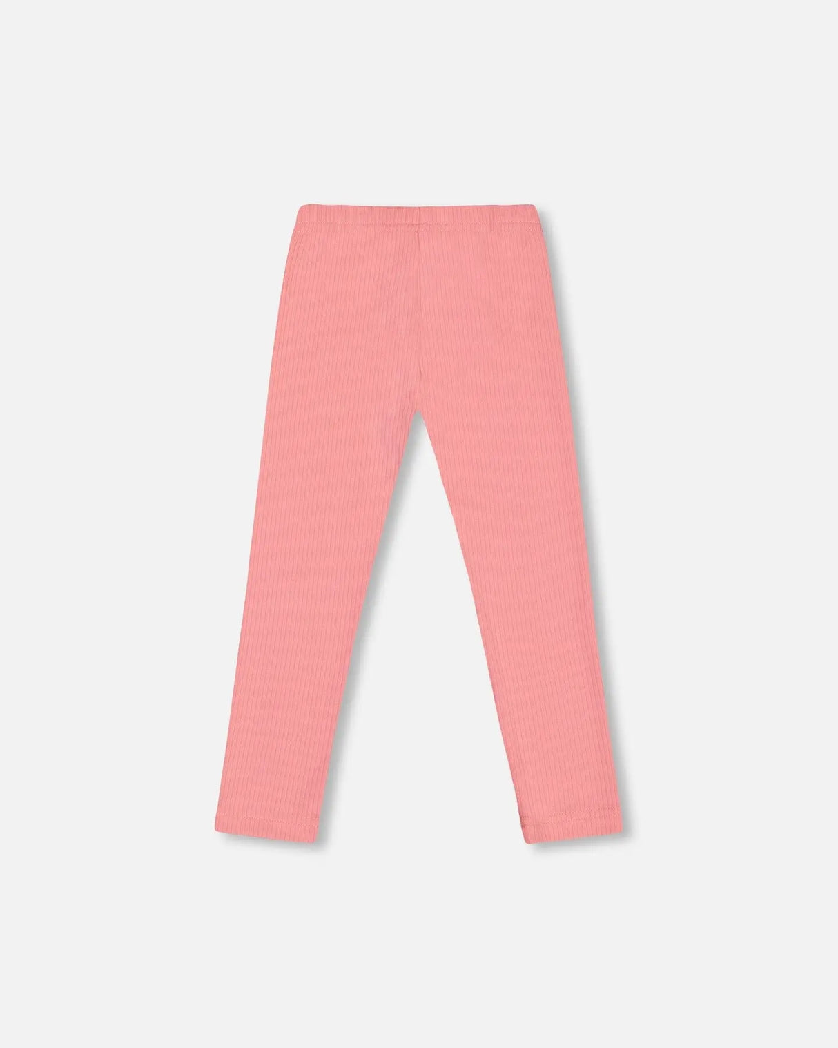 Flat Back Rib Leggings Coral Pink | Deux par Deux | Jenni Kidz