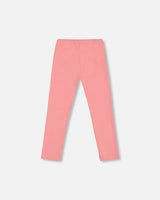 Flat Back Rib Leggings Coral Pink | Deux par Deux | Jenni Kidz