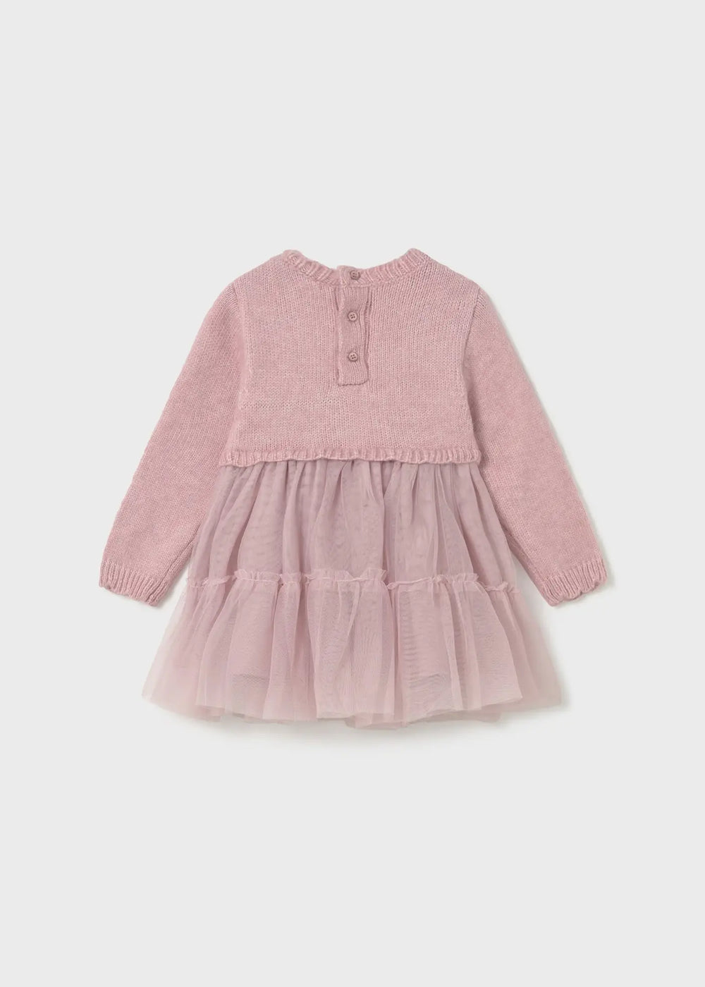 Flat lay back view showing button fastening