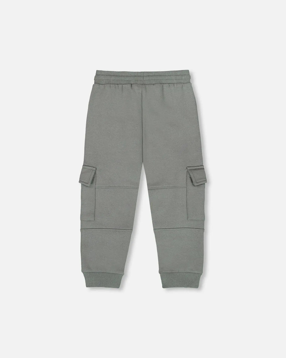 Fleece Sweatpants With Cargo Pockets Gray Green | Deux par Deux | Jenni Kidz