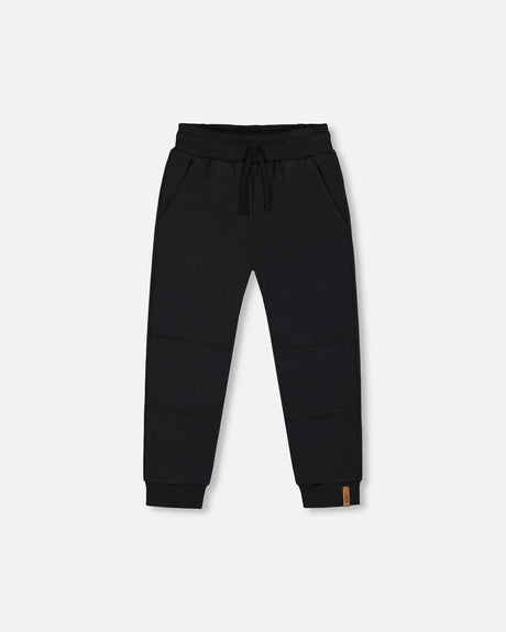 Fleece Sweatpants With Pockets Black | Deux par Deux | Jenni Kidz
