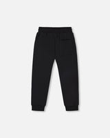 Fleece Sweatpants With Pockets Black | Deux par Deux | Jenni Kidz