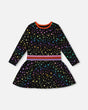 Foil Black Printed Stars Dress | Deux par Deux | Jenni Kidz