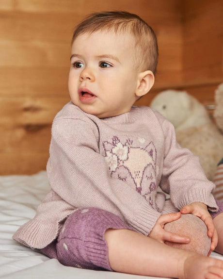 Fox Intarsia Top And Knitted Pant Set Woodrose | Deux par Deux | Jenni Kidz