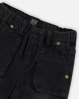 French Terry Denim Jogger Pant Black Jeans | Deux par Deux | Jenni Kidz