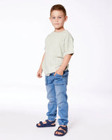 French Terry Denim Jogger Pant Denim Blue | Deux par Deux | Jenni Kidz