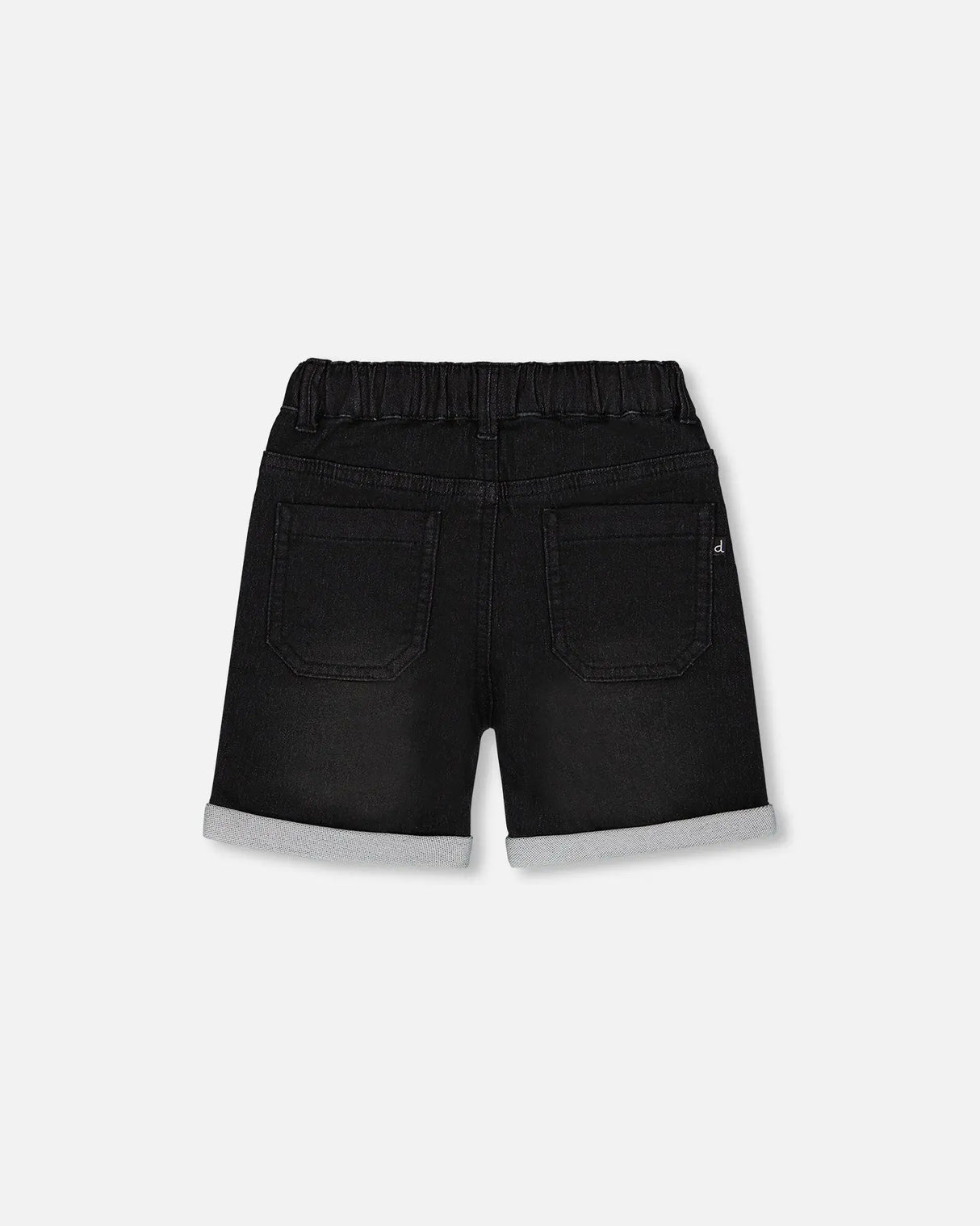 French Terry Denim Short Black Jeans | Deux par Deux | Jenni Kidz