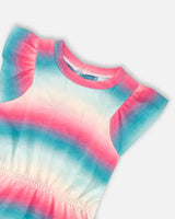French Terry Dress Printed Tie Dye Waves | Deux par Deux | Jenni Kidz