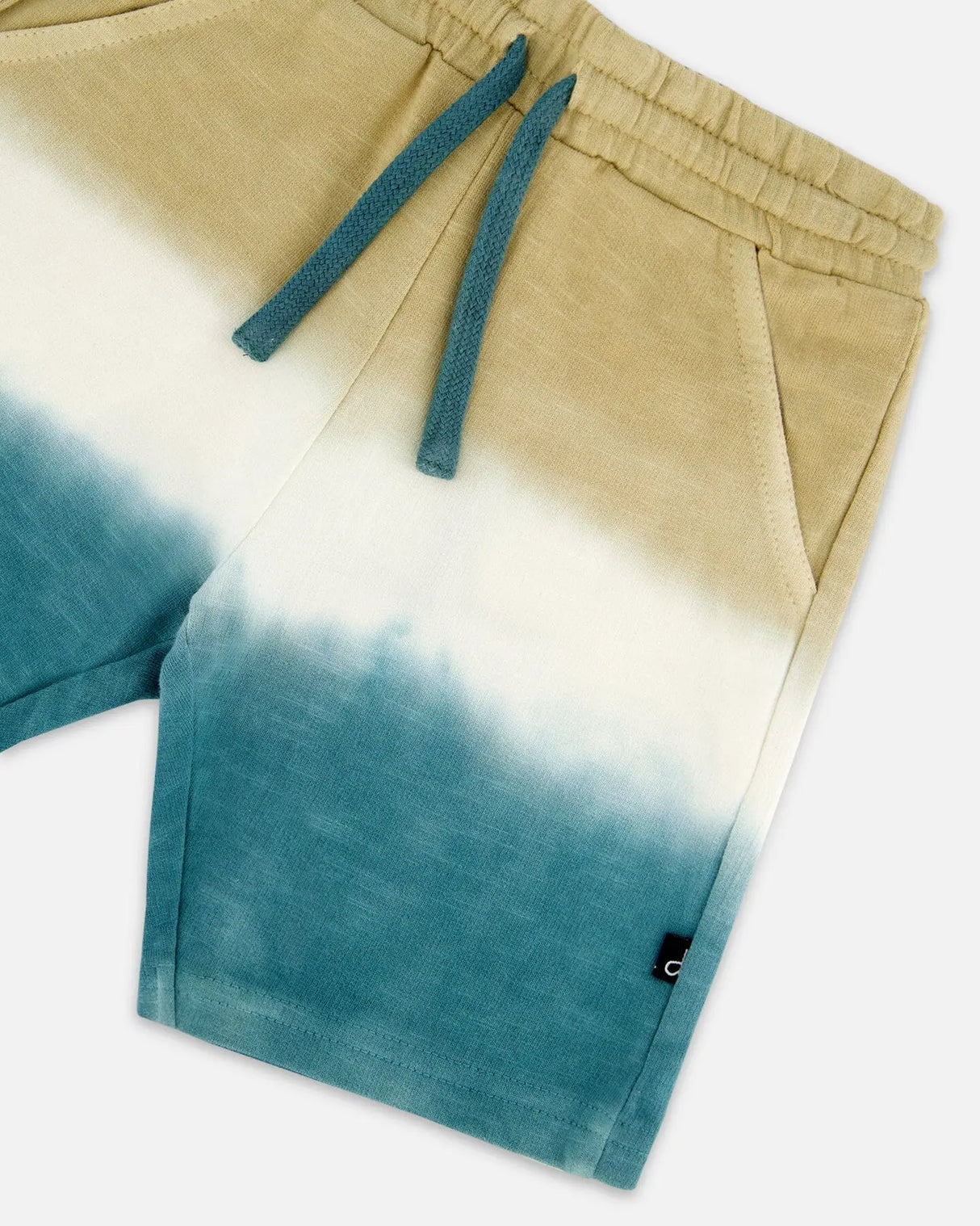 French Terry Short Gradient Beige And Teal | Deux par Deux | Jenni Kidz