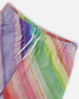 French Terry Short Rainbow Stripe | Deux par Deux | Jenni Kidz