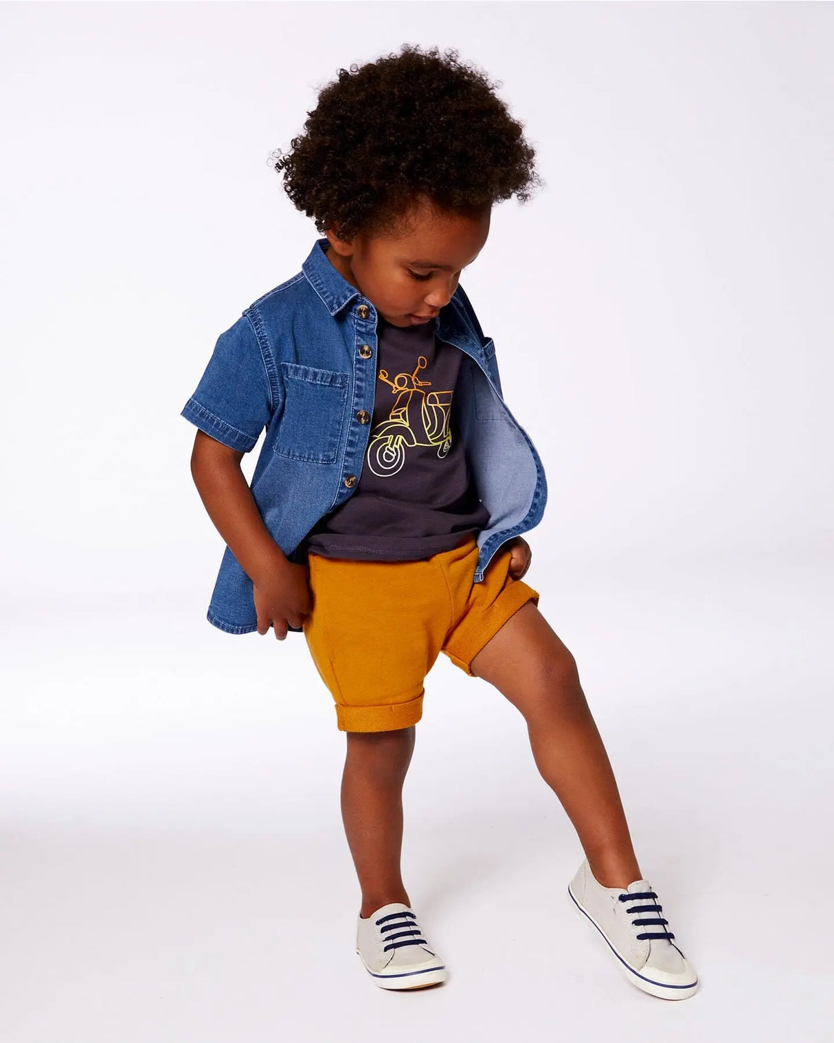 French Terry Short Vibrant Orange | Deux par Deux | Jenni Kidz