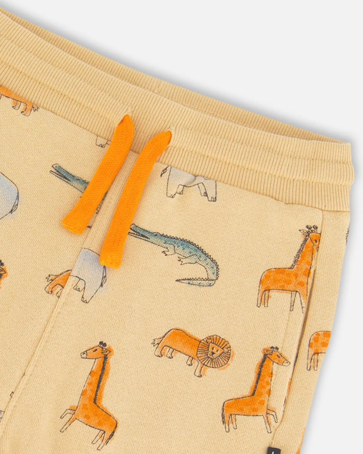 French Terry Sweatpants Beige Printed Jungle Animal | Deux par Deux | Jenni Kidz