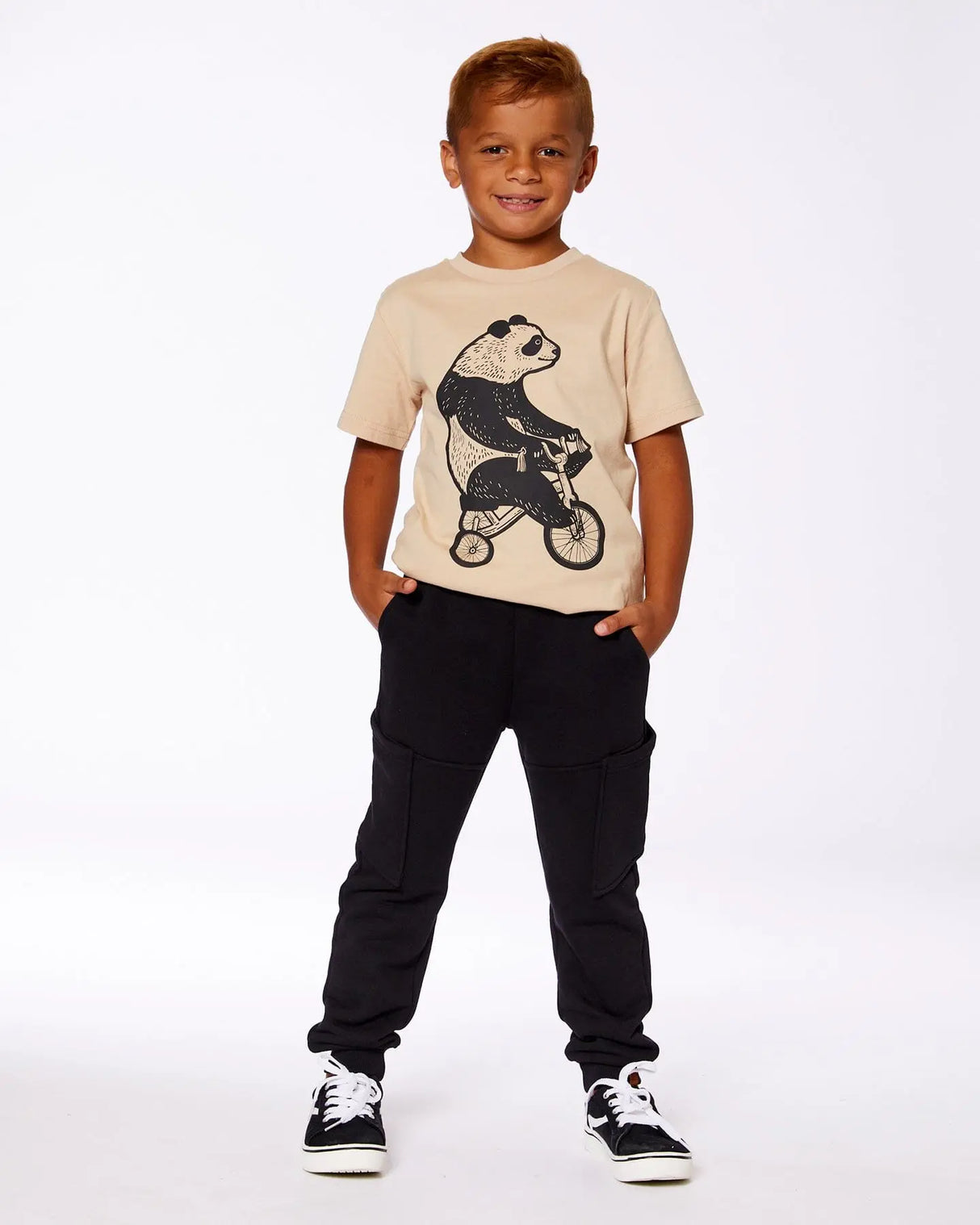 French Terry Sweatpants With Side Pockets Black | Deux par Deux | Jenni Kidz