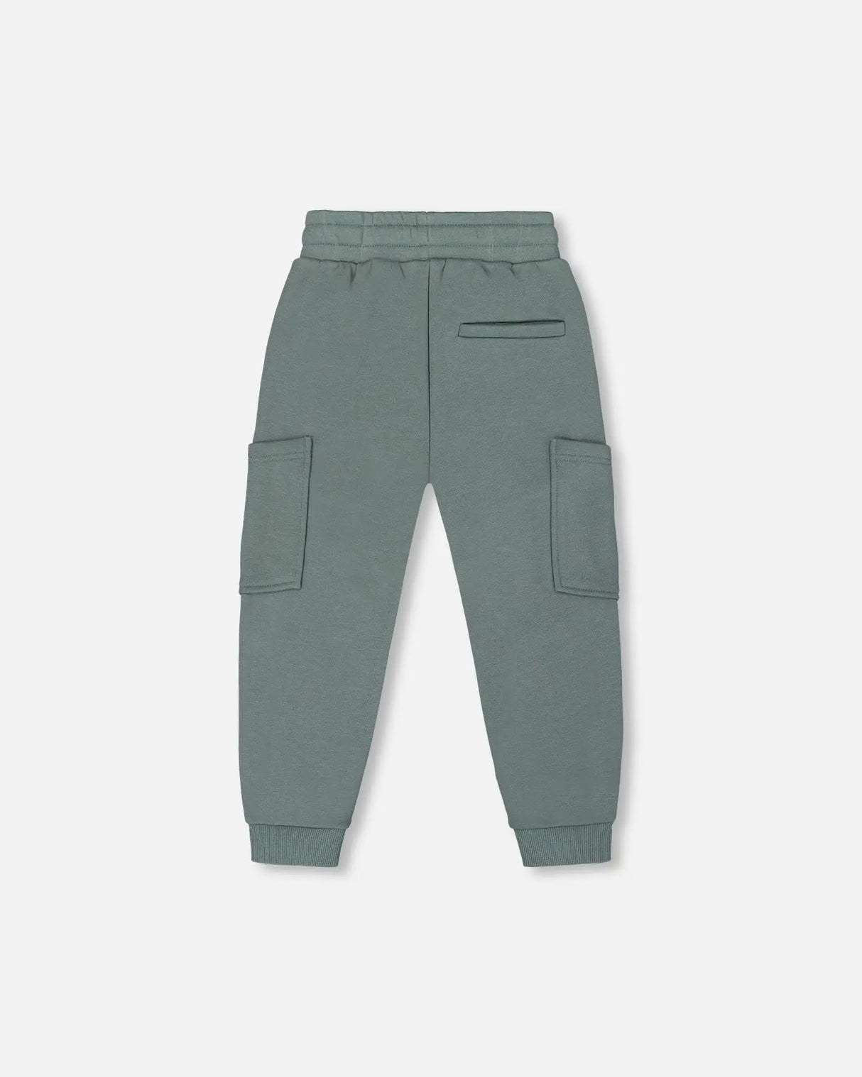 French Terry Sweatpants With Side Pockets Grayish Teal | Deux par Deux | Jenni Kidz