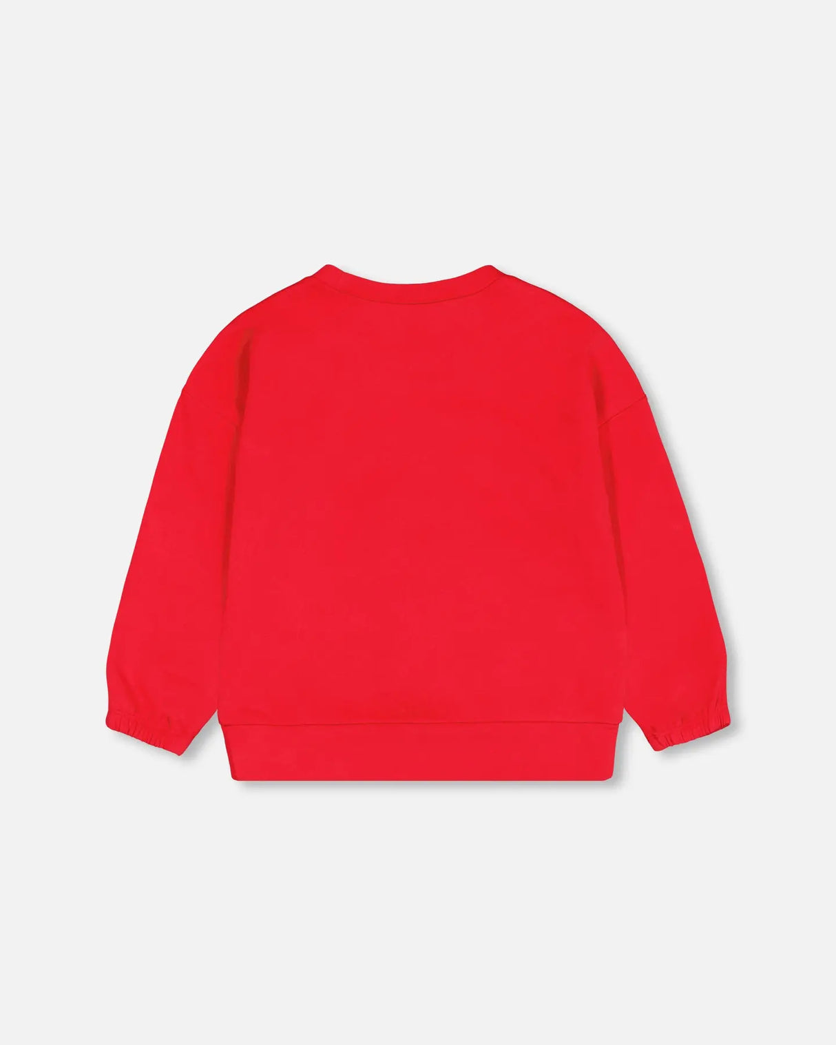French Terry Sweatshirt With Strawberry Applique True Red | Deux par Deux | Jenni Kidz