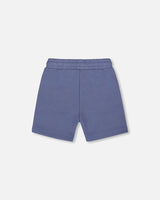 French Terry Zip Pocket Shorts Pale Mauve Blue | Deux par Deux | Jenni Kidz