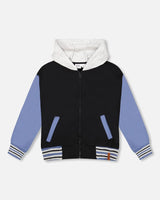 Full Zip Hooded Fleece Jacket Black | Deux par Deux | Jenni Kidz