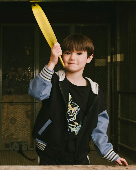 Full Zip Hooded Fleece Jacket Black | Deux par Deux | Jenni Kidz