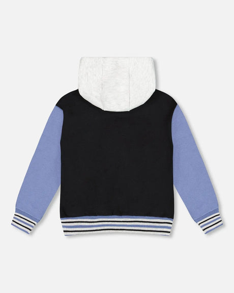 Full Zip Hooded Fleece Jacket Black | Deux par Deux | Jenni Kidz