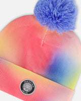 Deux par Deux Cable Knit Hat Printed Watercolor Multicolor