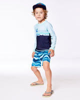 Printed Boardshorts Blue Wave And Black-2