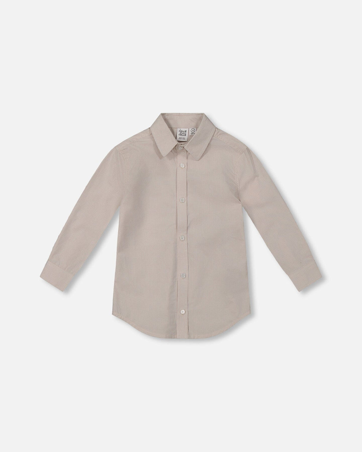 Long Sleeve Button Down Shirt Light Taupe-0