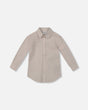 Long Sleeve Button Down Shirt Light Taupe-0