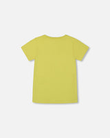 Organic Cotton Tee Lime Green And Blue Vespa-2