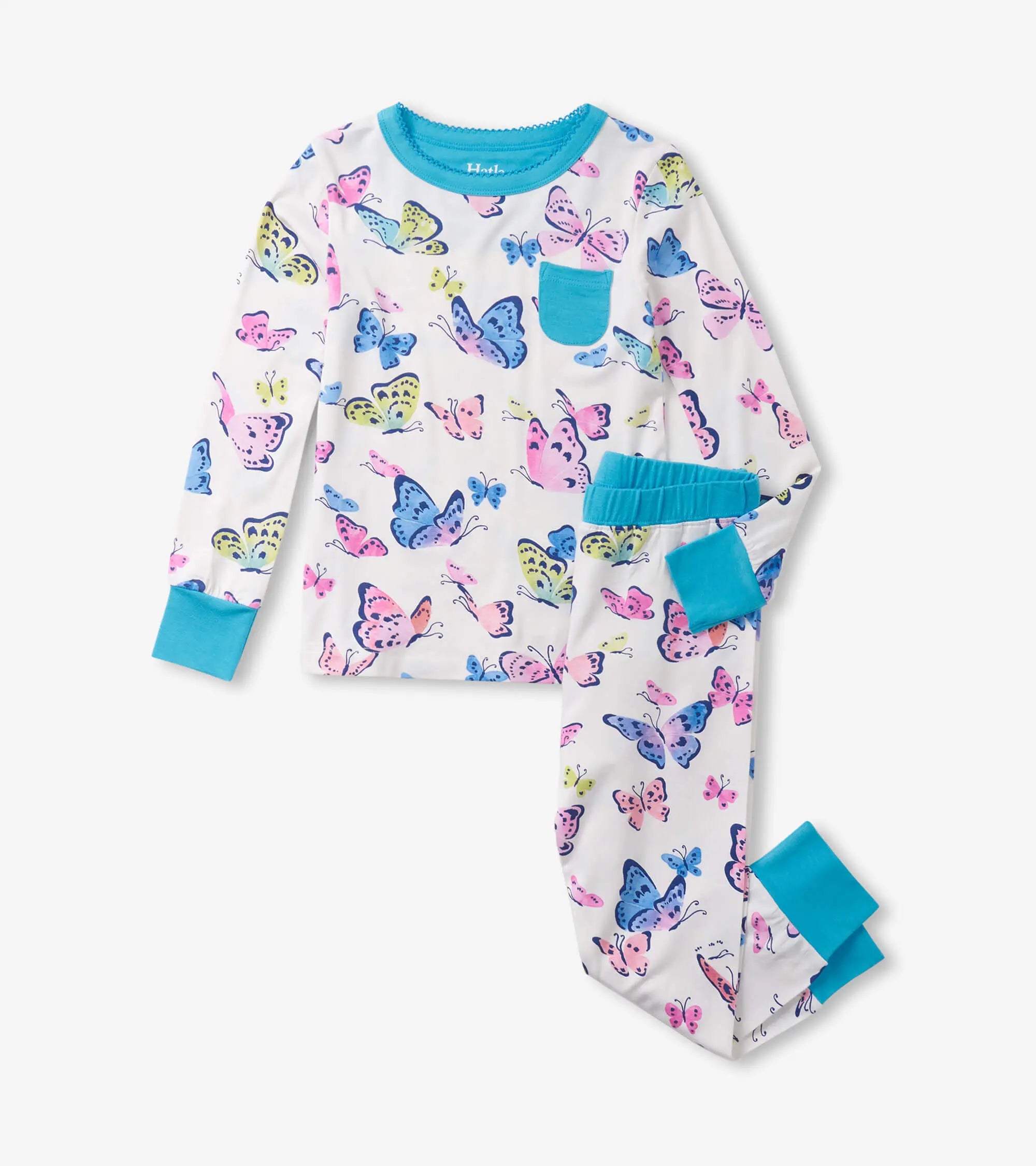 Girls Big Butterflies Bamboo Short Pajama Set