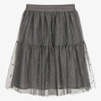 Girls Grey Flower Tulle Skirt | Mayoral | Mayoral | Jenni Kidz