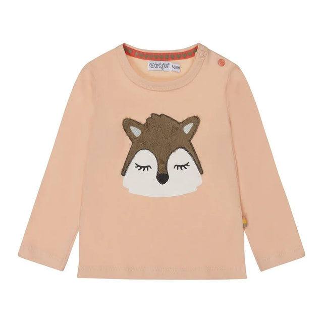Girls Peach Pink Deer Long Sleeve Shirt | Dirkje | Dirkje | Jenni Kidz