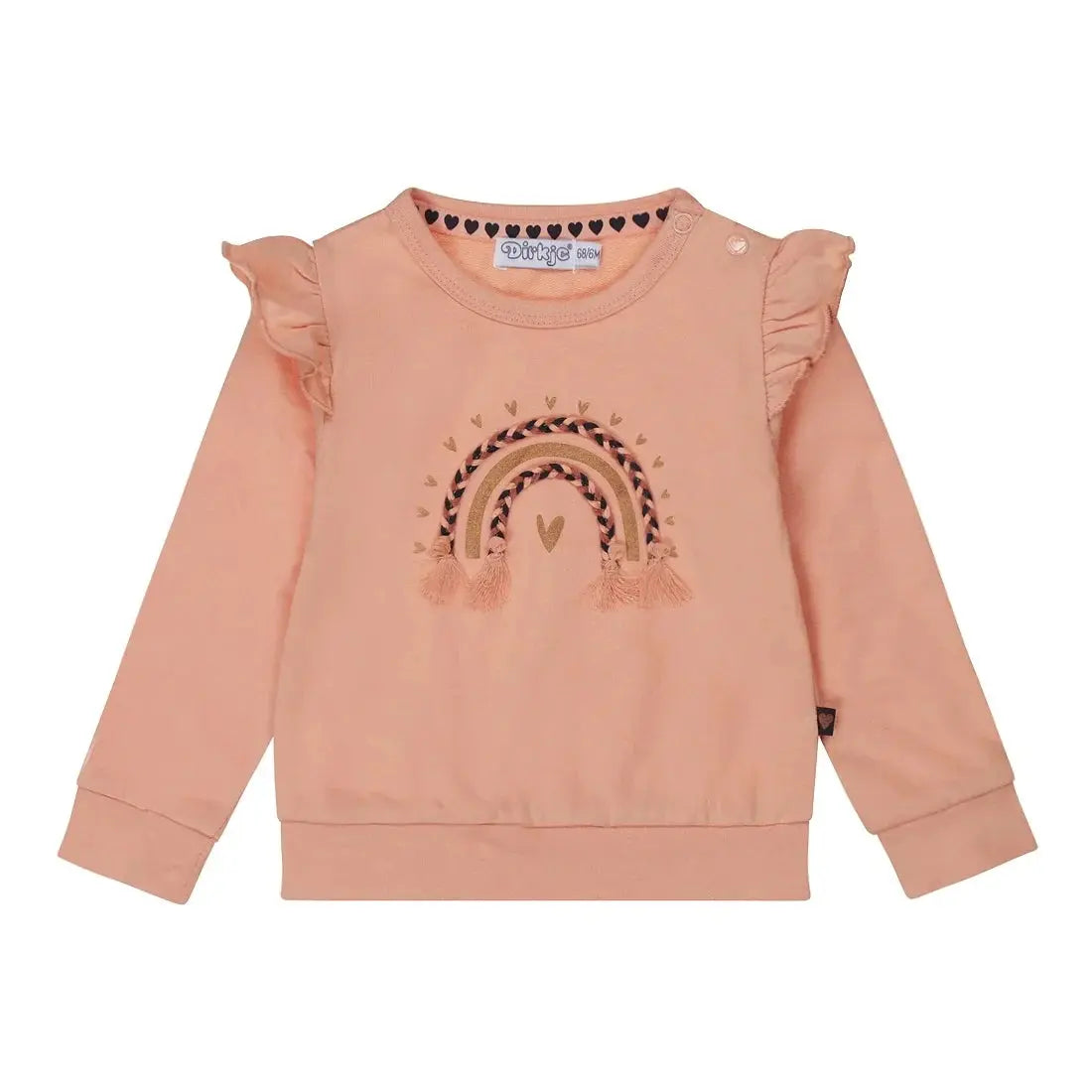 Girls Soft Pink Rainbow Sweatshirt | Dirkje | Dirkje | Jenni Kidz