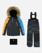 Two-Piece Play Snowsuit Robot Dinosaur Print-0