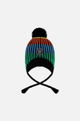Deux par Deux Lined Peruvian Knit Winter Hat With Pompom Multicolor