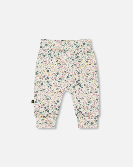Organic Cotton Evolutive Pant Off-White Floral-2