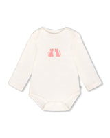 Organic Cotton Long Sleeve Romper Off-White Floral-0