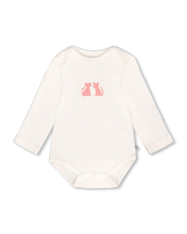 Organic Cotton Long Sleeve Romper Off-White Floral-0