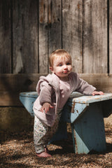 Organic Cotton Long Sleeve Romper Neutral Purple-1