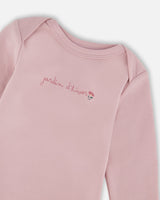 Organic Cotton Long Sleeve Romper Neutral Purple-3