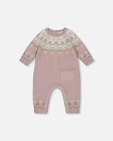 Jacquard Knitted Romper Keepsake Lilac-0