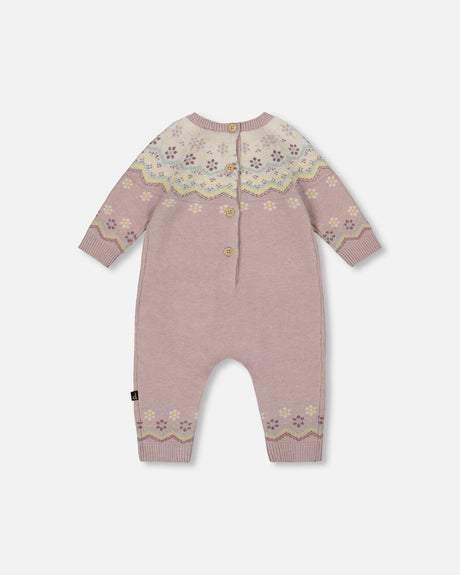 Jacquard Knitted Romper Keepsake Lilac-2