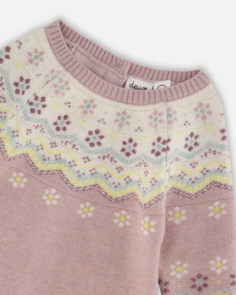 Jacquard Knitted Romper Keepsake Lilac-3