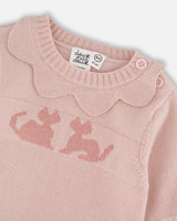 Knitted Top And Pant Set Light Pink-4