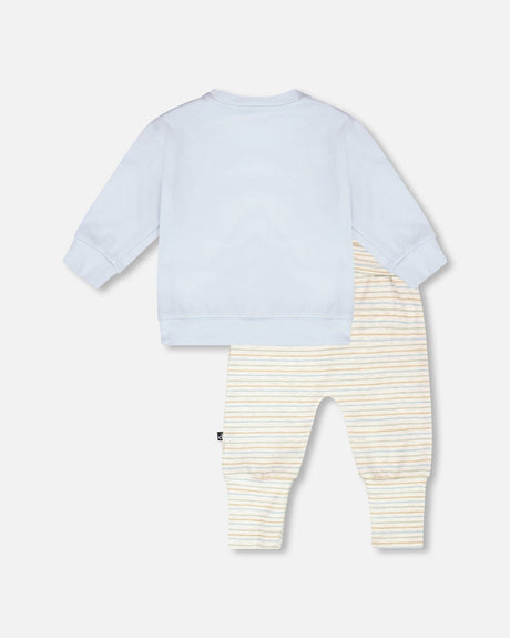 Organic Cotton Pant And Top Set Light Blue-1