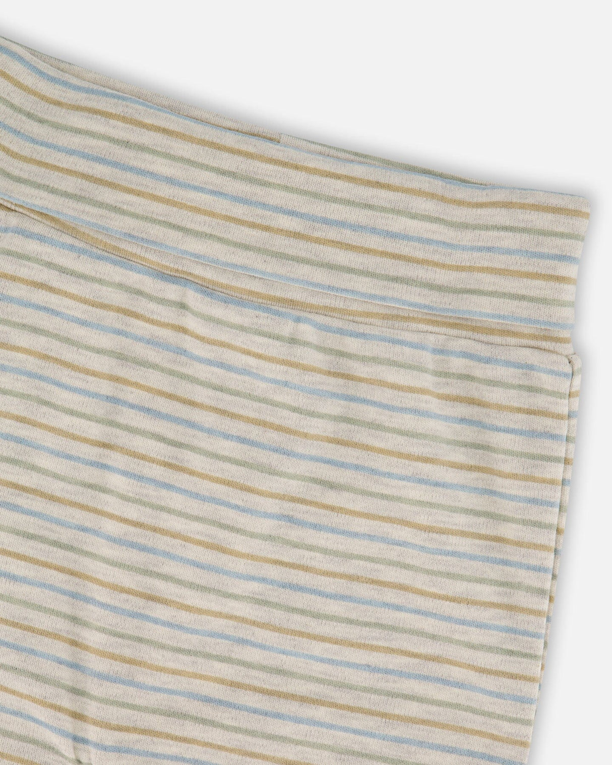 Organic Cotton Evolutive Pants Striped Heather Beige And Gray-3