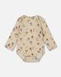 Organic Cotton Onesie Beige Tree Print-0