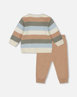 Knitted Top And Pant Set Light Caramel-2